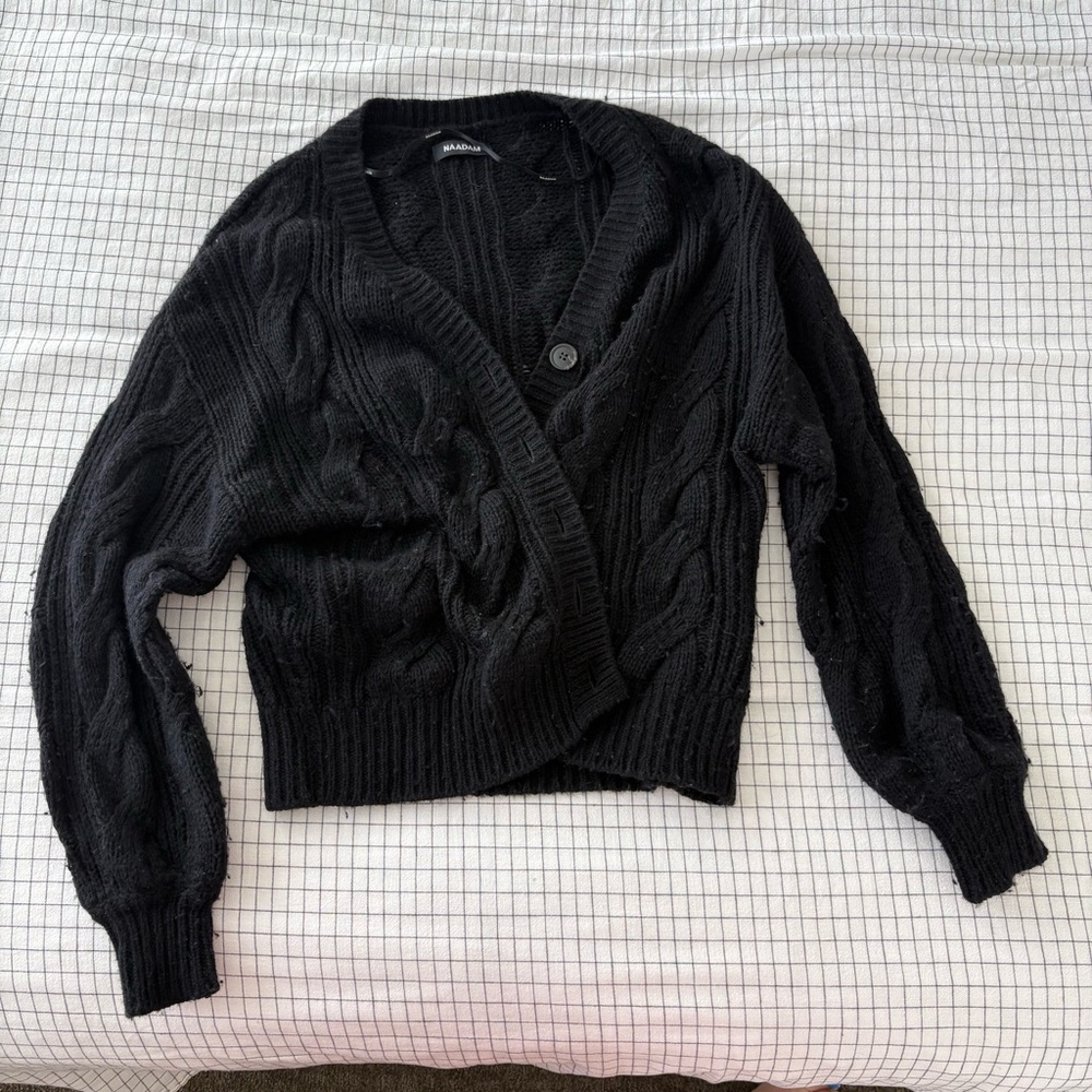 NAADAM cable knit cashmere and wool cardigan